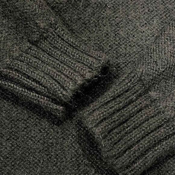 Peruvian Link 100% Alpaca Pullover Sweater, Black Ivory, XL - Picture 5 of 8